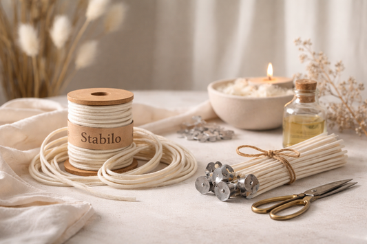 Pavio de algodão Stabilo encerado - 2m/5m/10m