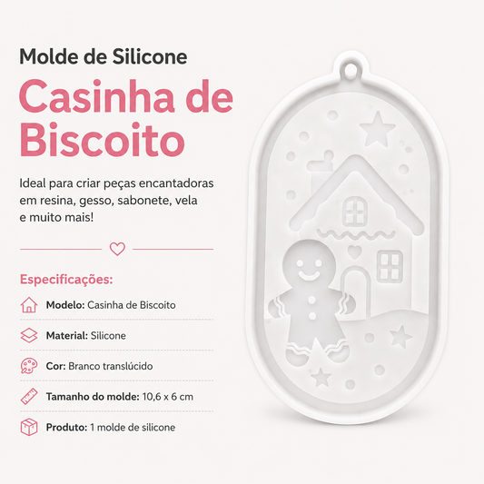 NA047MS - Molde de Silicone Casinha de Biscoito
