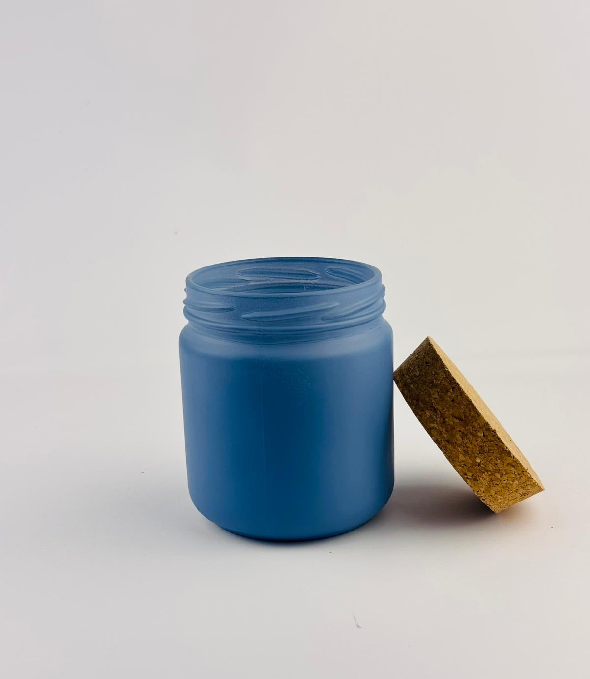 | Frasco Vidro Redondo Azul Fosco Mate