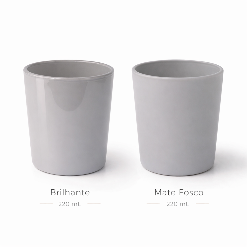 Copo de Vidro CIL Cinzento Brilhante vs Mate Fosco – 220 mL
