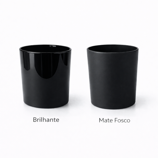 Copo de Vidro CIL Preto – Brilhante vs Mate Fosco 220 mL | 350 mL | 500 mL