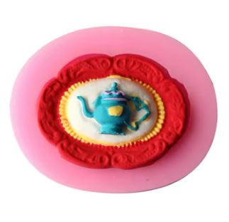 D063MS - Molde em silicone - Camafeu Bule pastelaria