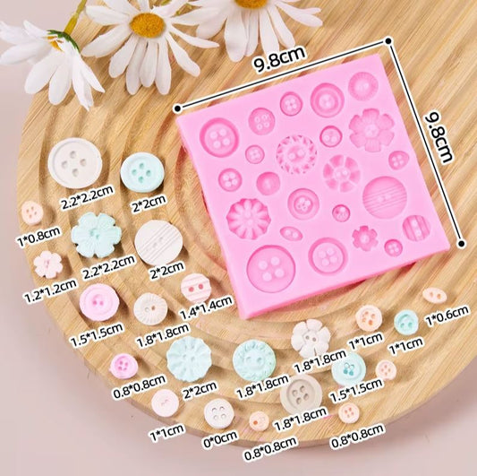 D067MS - Molde em silicone - COSTURA BOTÕES