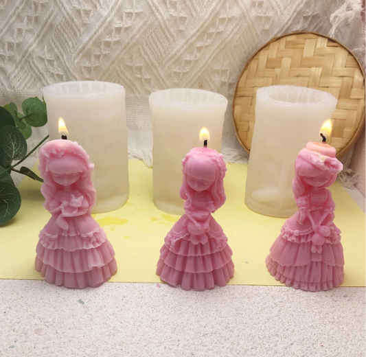 D074MS - Molde de Silicone Menina 3 variantes