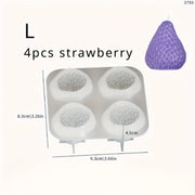 D103MS  - Molde Silicone Morangos 3D S/M/L