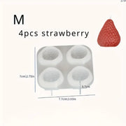 D103MS  - Molde Silicone Morangos 3D S/M/L