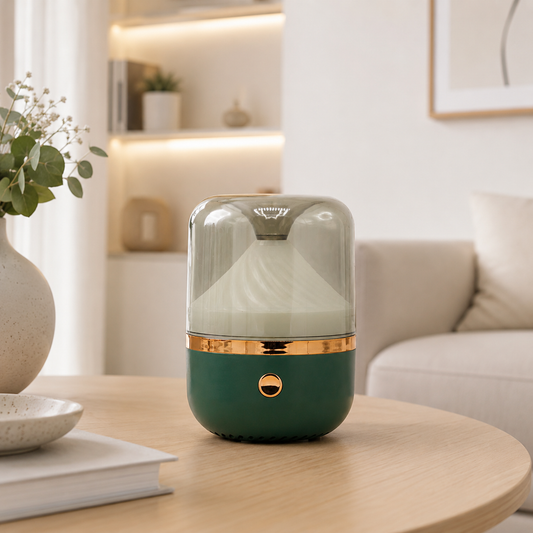 Difusor de Aroma Urbano Verde e Bronze - USB - Mudança de Cor