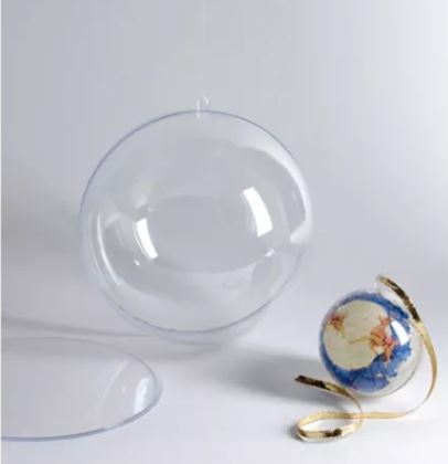 Bola de plástico, 2 peças,  ø 16 cm cristal