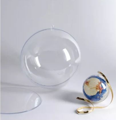 Bola de plástico, 2 peças, ø 16 cm cristal