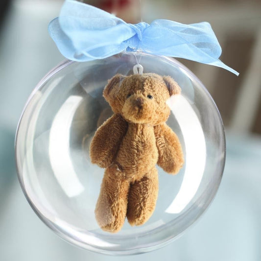 Bola de plástico, 2 peças, ø 8 cm cristal