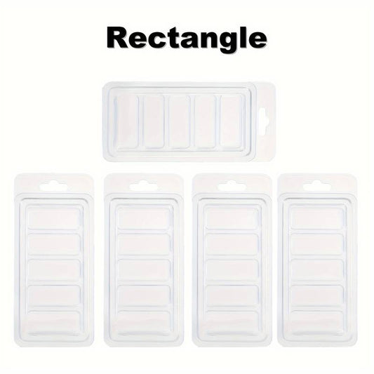 Pack 5 Embalagens Wax Melts | Plástico Transparentes | Molde para cera/RETANGULAR