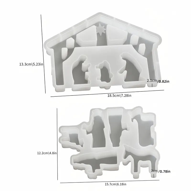 EP115MS - Molde Epoxi 2 Peças Presépio