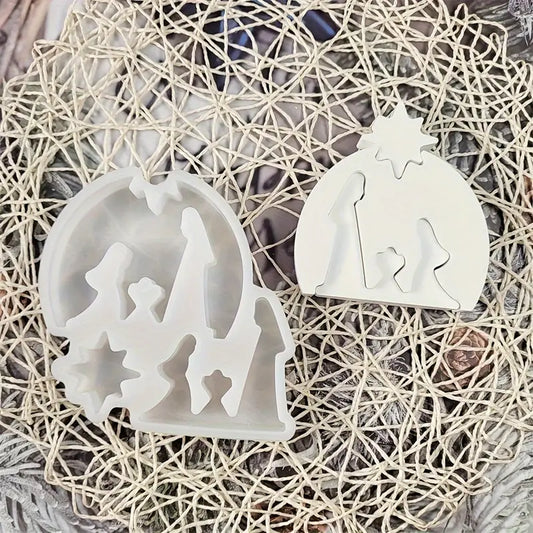 EP116MS - Molde Epoxi Presépio Redondo - Natal