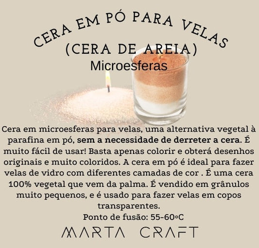RV Cera em pó para velas (cera de Areia)