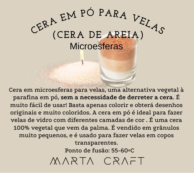 Cera em pó para velas (cera de Areia)