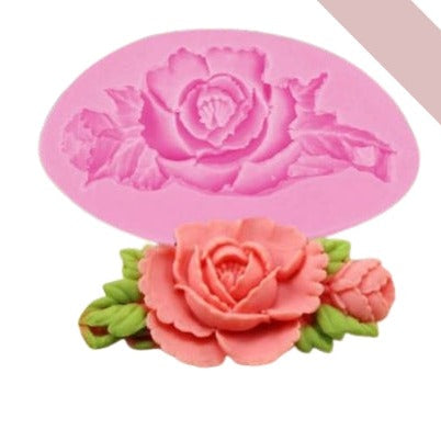 F086MS- Ramo Rosa Flor Molde de Silicone