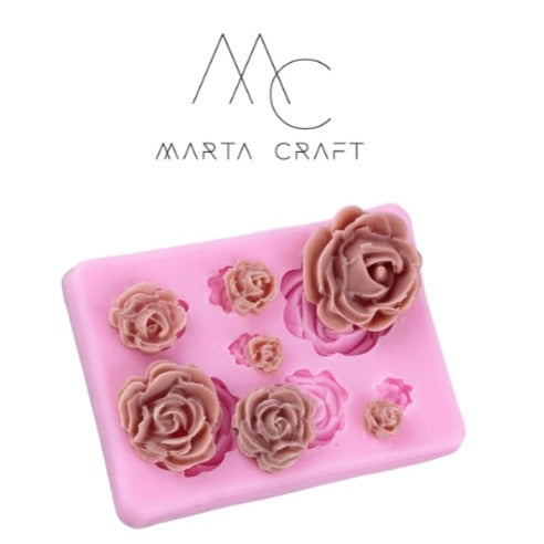 F006MS - Molde Set de 7 Rosas Flor