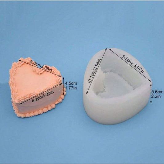 CA018MS - Bolo Forma Coração - Molde Silicone- Velas