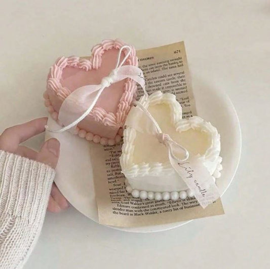 CA018MS - Bolo Forma Coração - Molde Silicone- Velas