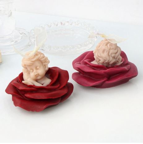 F076MS- Molde Flor Rosa Anjo