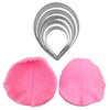 F112MS- Conjunto de 5 Cortadores de Aço Inoxidável para Rosa + 2 Formas de para Fondant = Kit de 7 Peças. (Cópia)