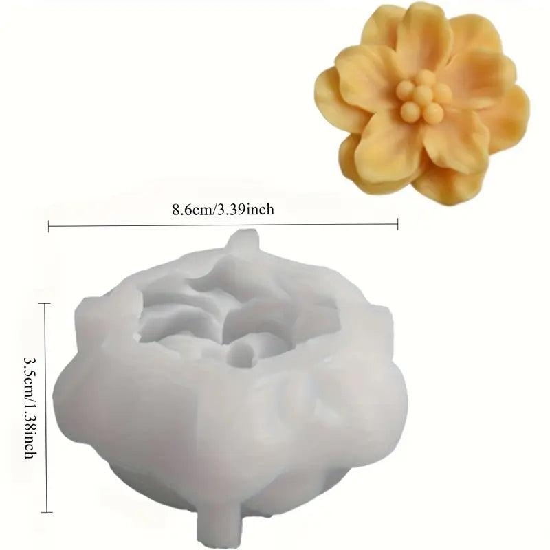 F123MS- Molde de Silicone Flor Camélia Média