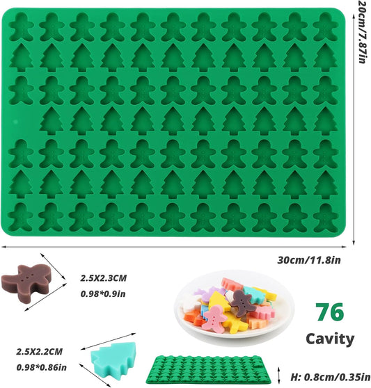 FC073MS -molde mini arvore Natal e boneco gengibre 76 cavidades