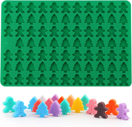 FC075MS -molde mini arvore Natal e boneco gengibre 76 cavidades