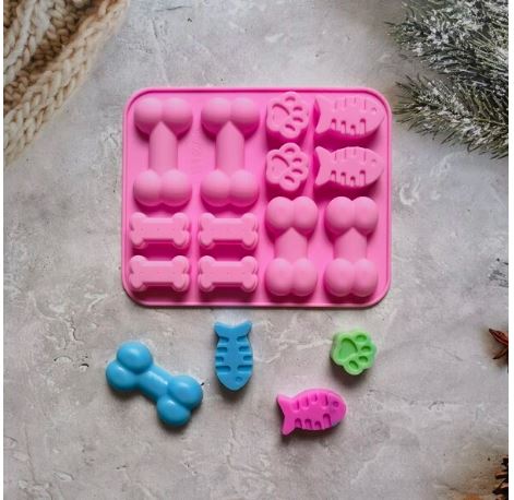 FC062MS -Molde 12-cavidade Osso Pata De Gato Peixe