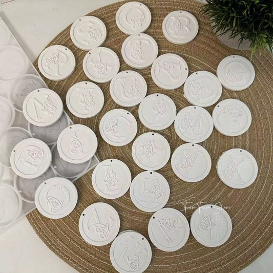 FC113MS -Molde Alfabeto Maiúsculas Letras Pingente Chaveiro Medalha