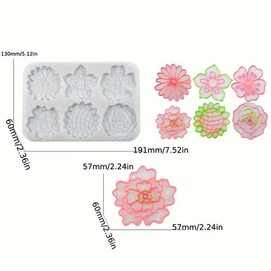 FC078MS - Molde de 6 buracos Flores