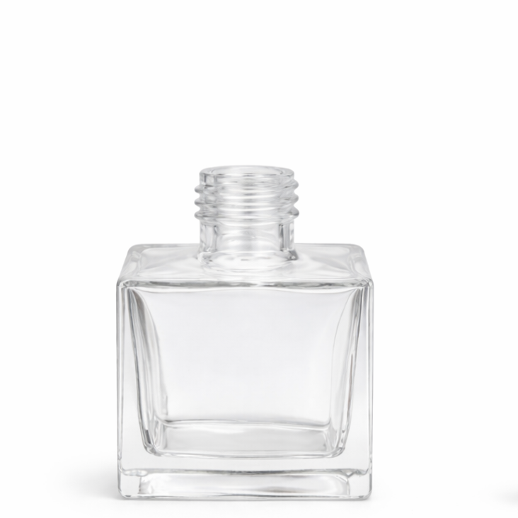 Frasco Vidro 100 ml Transparente Difusor Quadrado