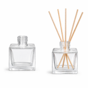 Frasco Vidro 100 ml Transparente Difusor Quadrado