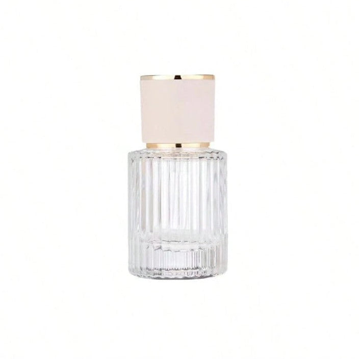 Frasco Pulverizador 30 ml | Vidro Transparente c/ Tampa Branca e Dourada