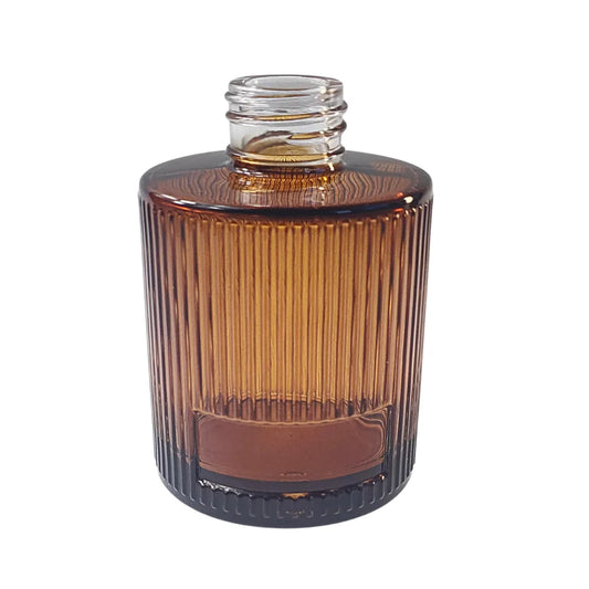 Frasco Vidro Difusor Redondo Listrado Castanho 150 ml - Boca 24