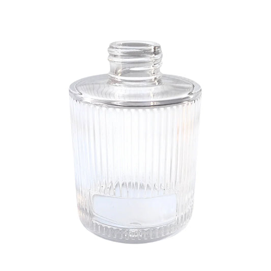 Frasco Vidro Difusor Redondo Listrado Transparente 150 ml - Boca 24