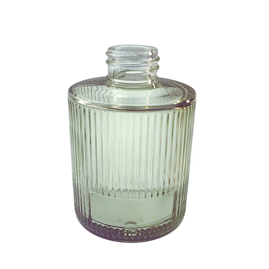 Frasco Vidro Difusor Redondo Listrado Verde 150 ml - Boca 24