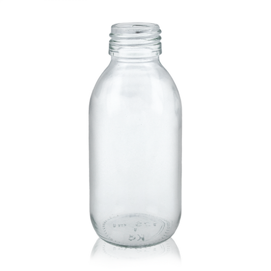 Frasco Vidro Âmbar Transparente 200ml - Boca 28