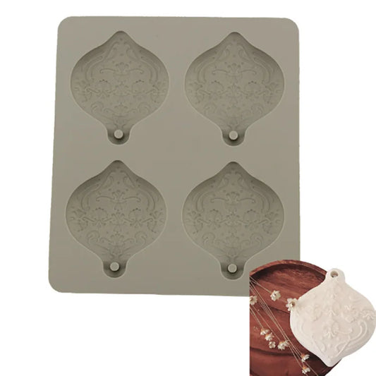 FC090MS -Molde de Silicone 4 cavidade mini flor bola decoração Natal