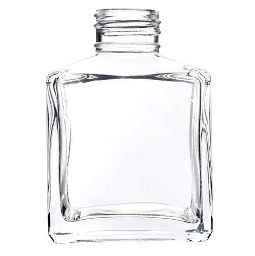 Frasco Vidro Transparente difusor quadrado + Tampa Conta rosa gold  50ml/100 ml