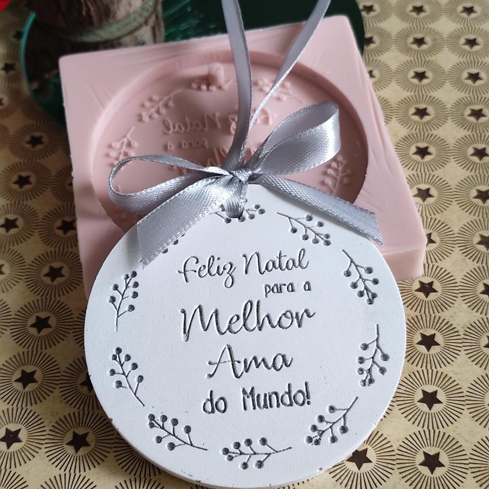 NA040MS -Molde em silicone, Feliz Natal para ama do Mundo