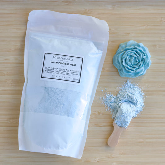 Pó Cerâmico Colorido - COR- Verde Petróleo (Jade) - 500g /2.5 kg - MARTA CRAFT