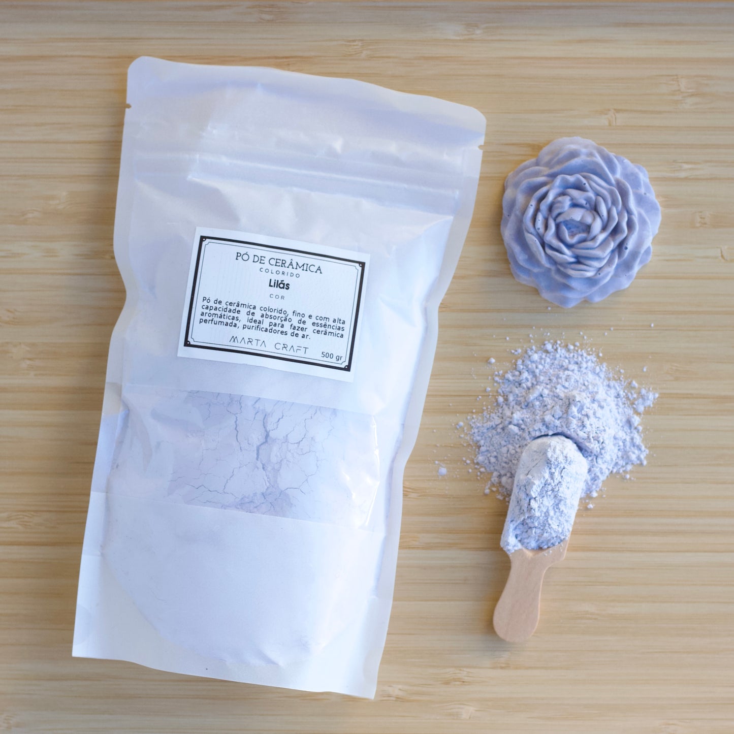 Pó Cerâmico Colorido - COR- Lilás - 500g /2.5 kg  - 500g /2.5 kg - MARTA CRAFT