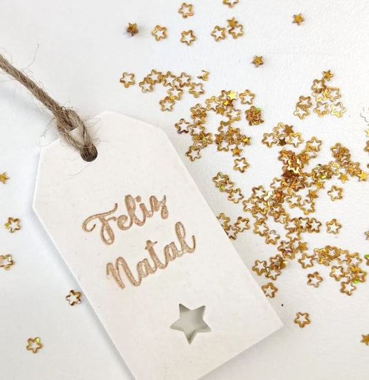 MF021MS - Placa Pingente Molde - Étiqueta Feliz Natal