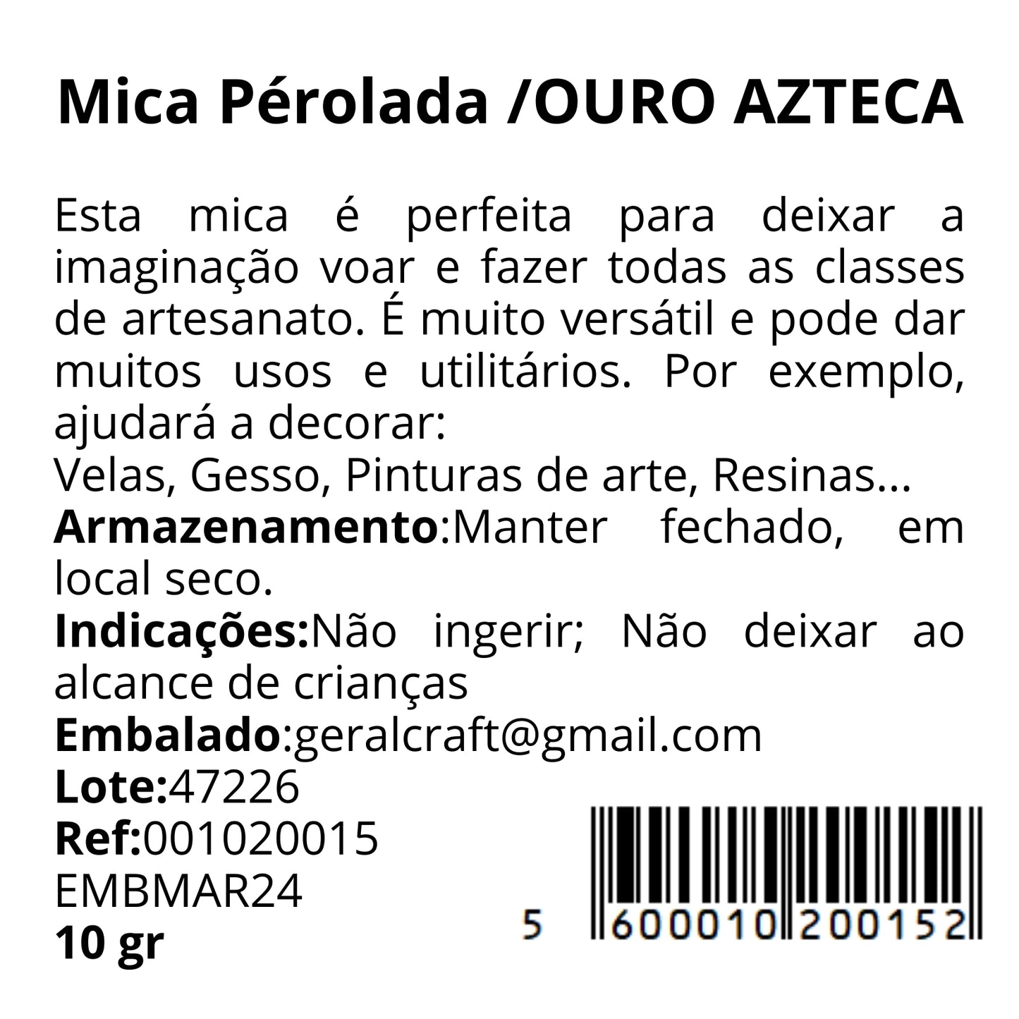 Mica Pó Perolado de grau técnico