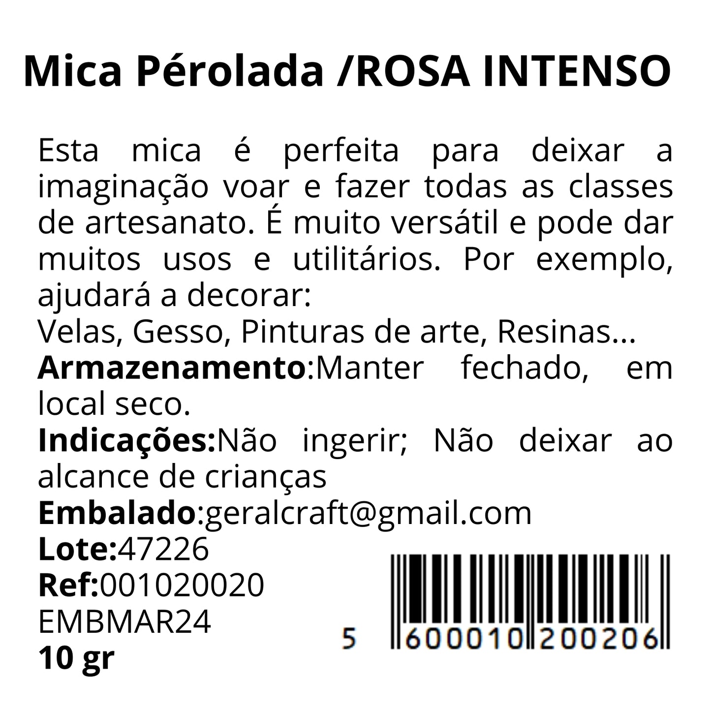 Mica Pó Perolado de grau técnico