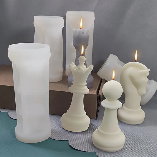 D106MS -  Molde Silicone Peças de Xadrez