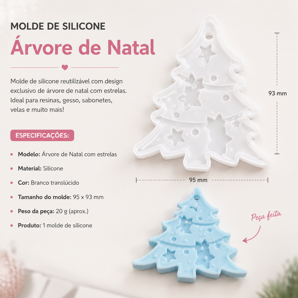 NA071MS - Molde de Silicone pingente árvore Natal