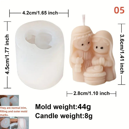 NA105MS - Molde De Silicone Redondo de Reis / Família