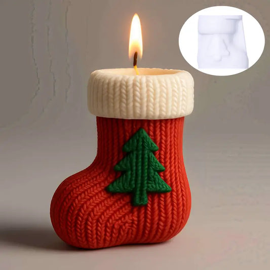 NA110MS - Molde Silicone Vela Meia Natalina